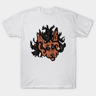 Cat with messy black hair T-Shirt